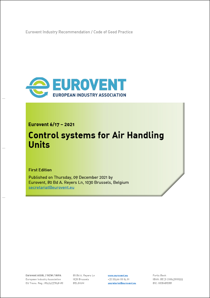 Eurovent 6/17 - 2021: Control Systems for Air Handling Units - First Edition